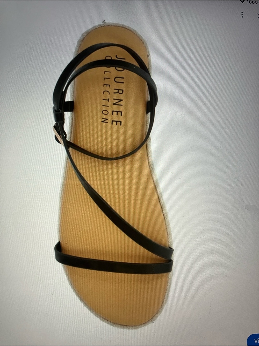 Journee  black Strappy Espadrille Platform Sandals
